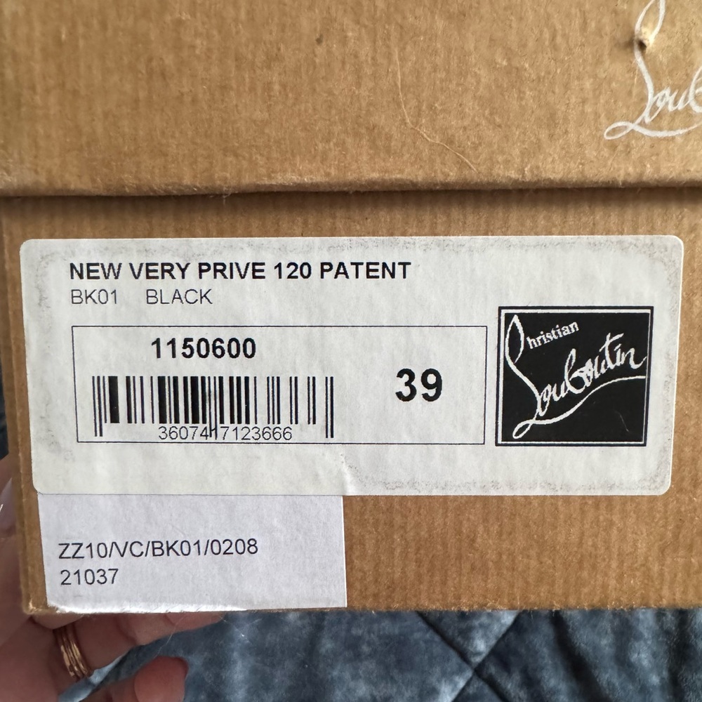 Christian Louboutin Very Prive 120 - black patent 39- EUC - Picture 8 of 8